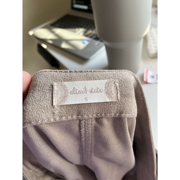 Altar’d State Button Up Faux Suede Tan Mini Skirt Women Small - Picture 5 of 7